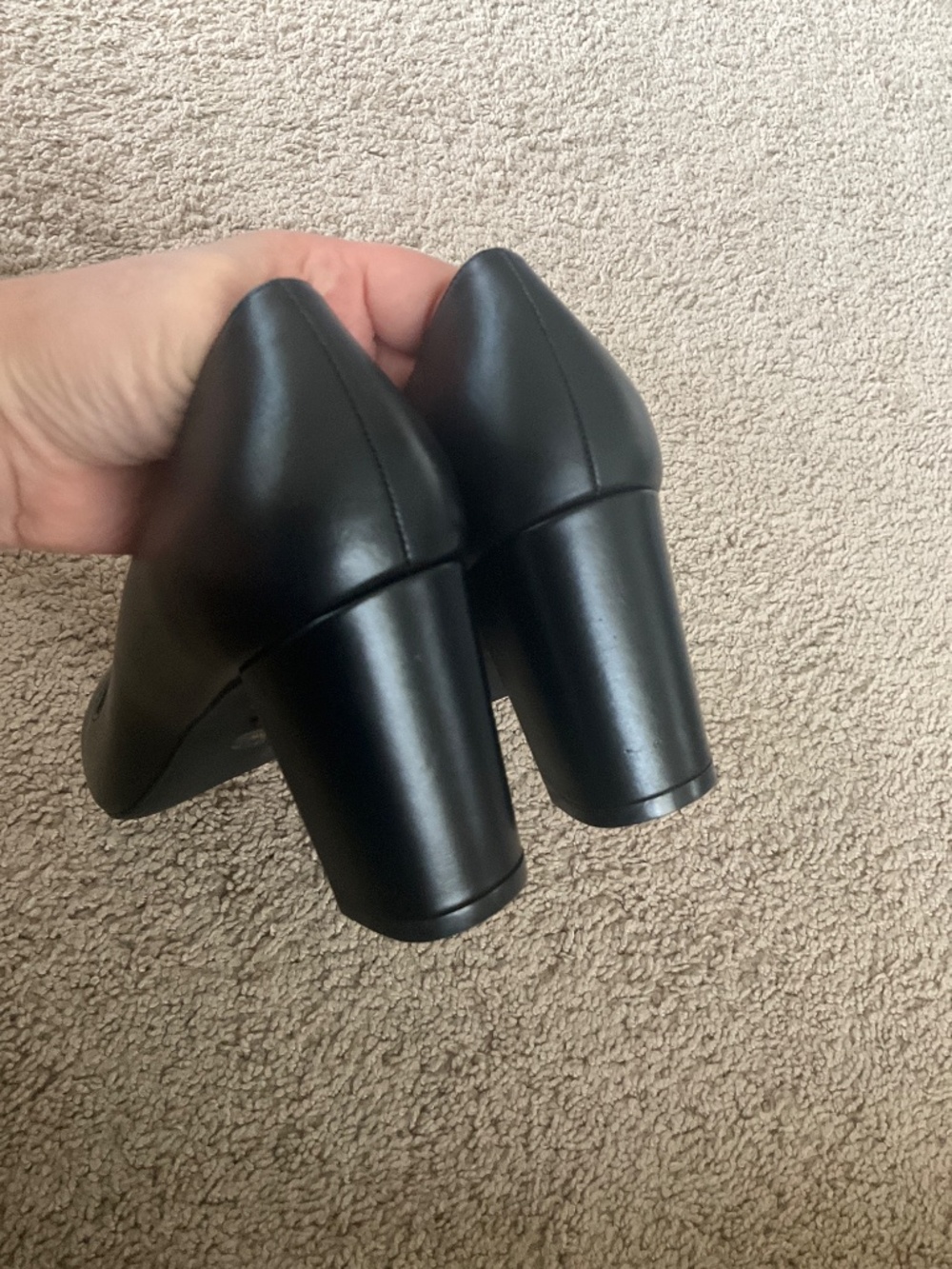 Stuart Weitzman Stuart Leather Block-Heel Pumps - Picture 6 of 9